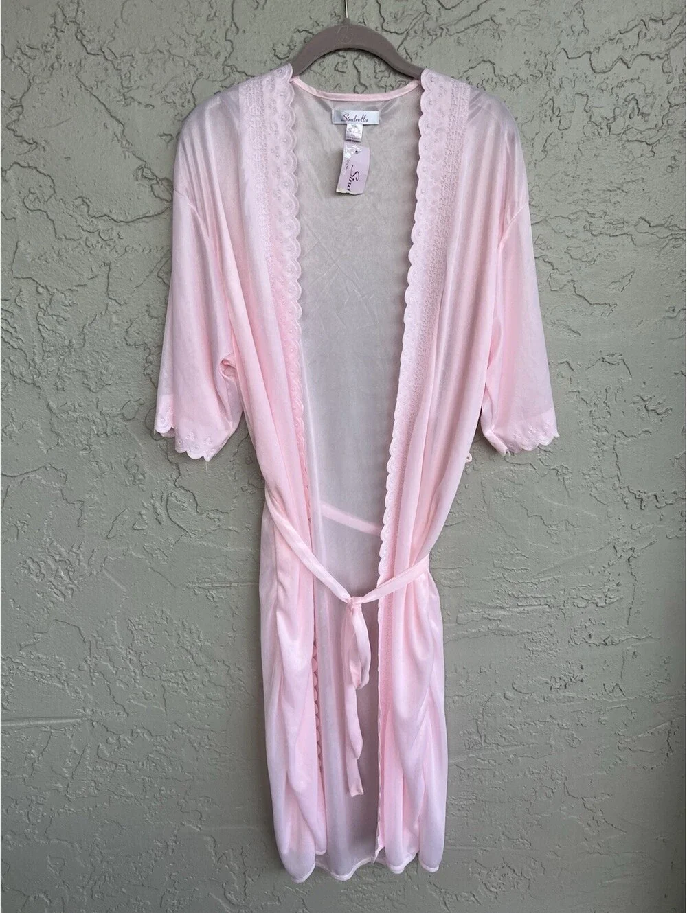 Sindrell Light Pink Polyester Sheer New Robe Size XXL